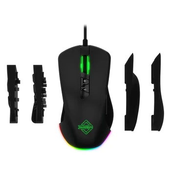 

Ajazz 5000DPI USB Wired RGB Backlit Gaming Mouse With Replaceable Side Buttons and Module RGB Streamer effect,Programmable Mouse