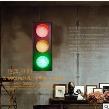 

American retro industrial wall lamp creative restaurant bar cafe internet cafe corridor traffic lights wrought iron wall lamp