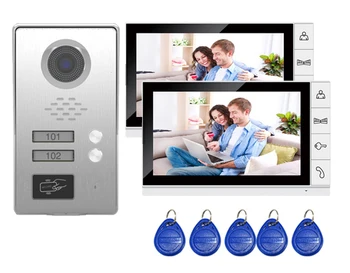 

XinSiL TFT LCD Color 9"Video Door Phone Doorbell IR Intercom Home Security Video System FRID Camera w/t ID Card For 2-Apartments