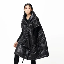 Линетт's Chinoiserie-Цин Чэнь зима-осень Дизайн Для женщин 90 белая утка Подпушка Свободные шнурок пуховое пальто