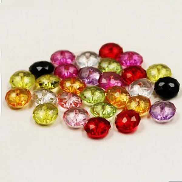 

100pcs 8mm 11colors mixed color rondelle round spacer glass acrylic beads DIY Bracelet Accessory Children Handcraft Department