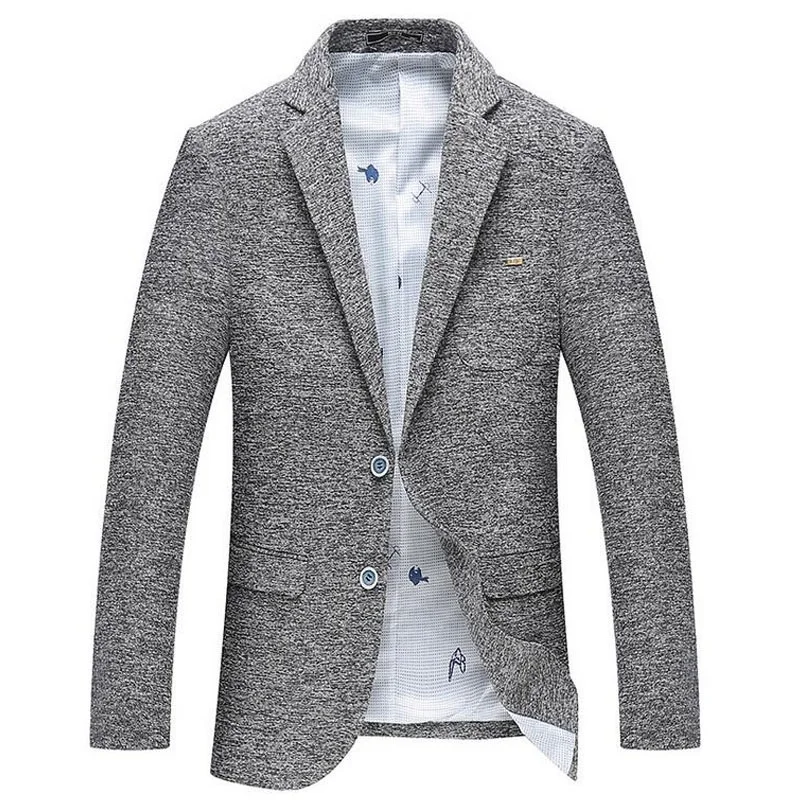 2018 Fashion Snowflake Gray Suit Men Business Casual Blazers Tuxedo ...