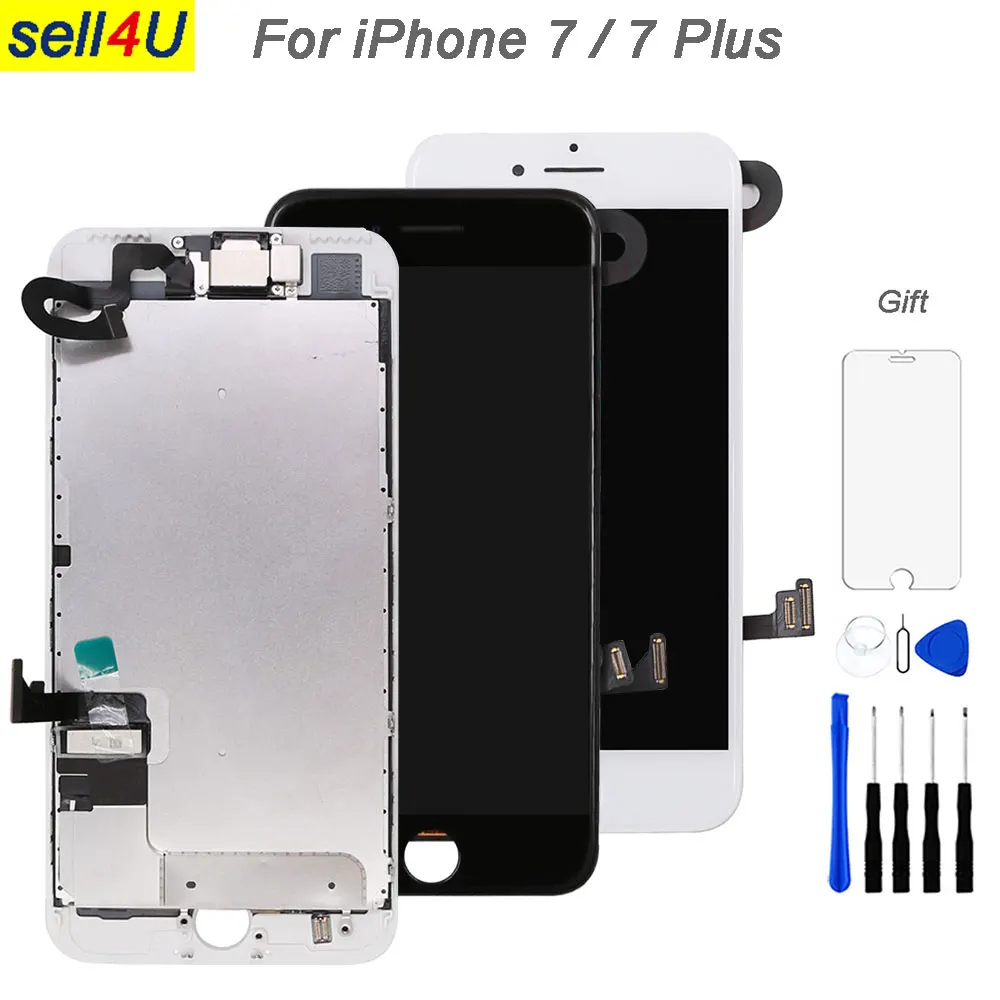 

Full parts For iPhone 7 7G 7 plus LCD screen,with front camera earpiece speaker back plate Display Touch Screen Replacement