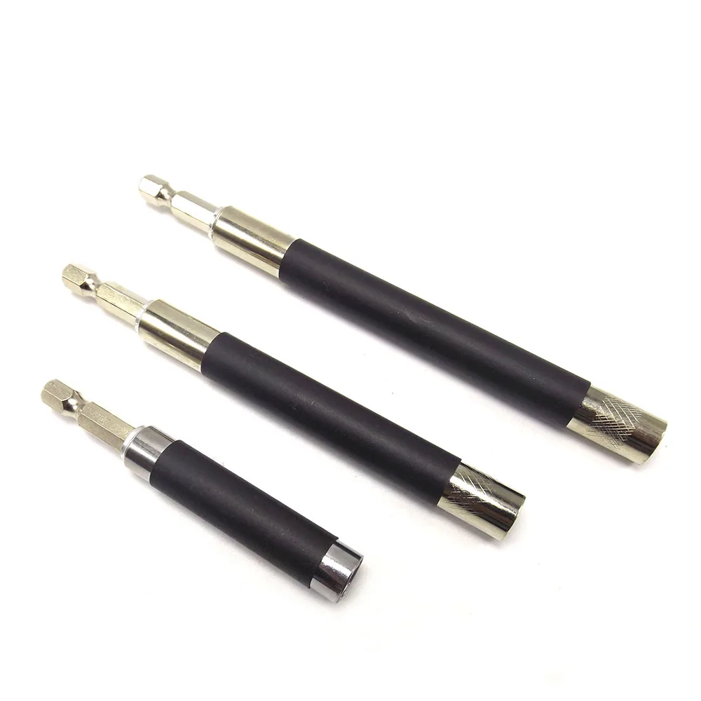 

1/4" 3pcs 80/120/140mm Hex Shank Quick Release Magnetic Screwdriver Extension Bit Holder Connection Rod Adapter Sleeve