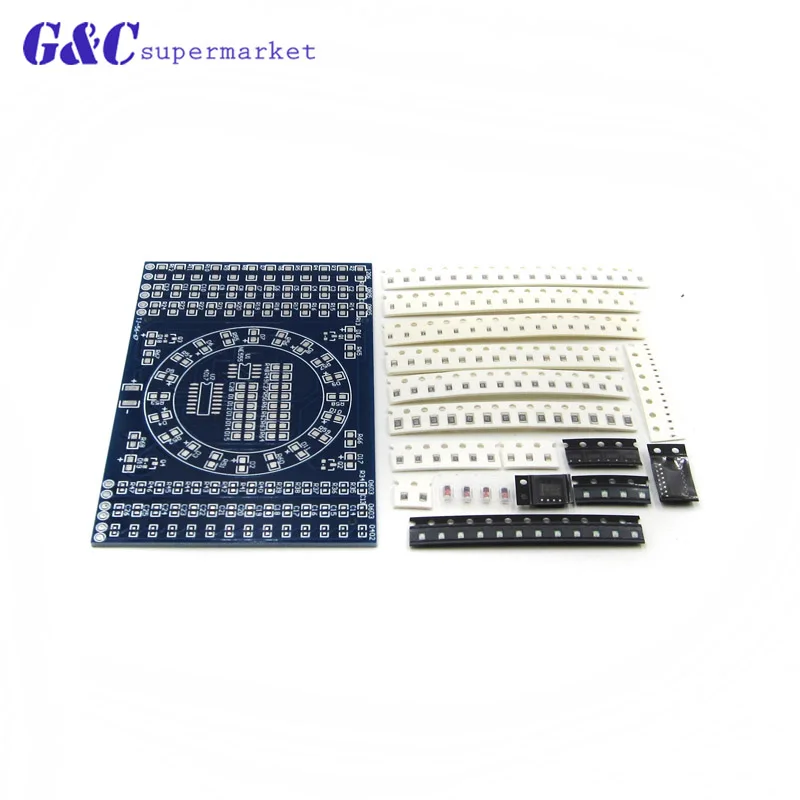 

DIY CD4017 Rotating LED SMD NE555 Soldering Practice Board DIY Kit Fanny Skill Training Electronic Suit