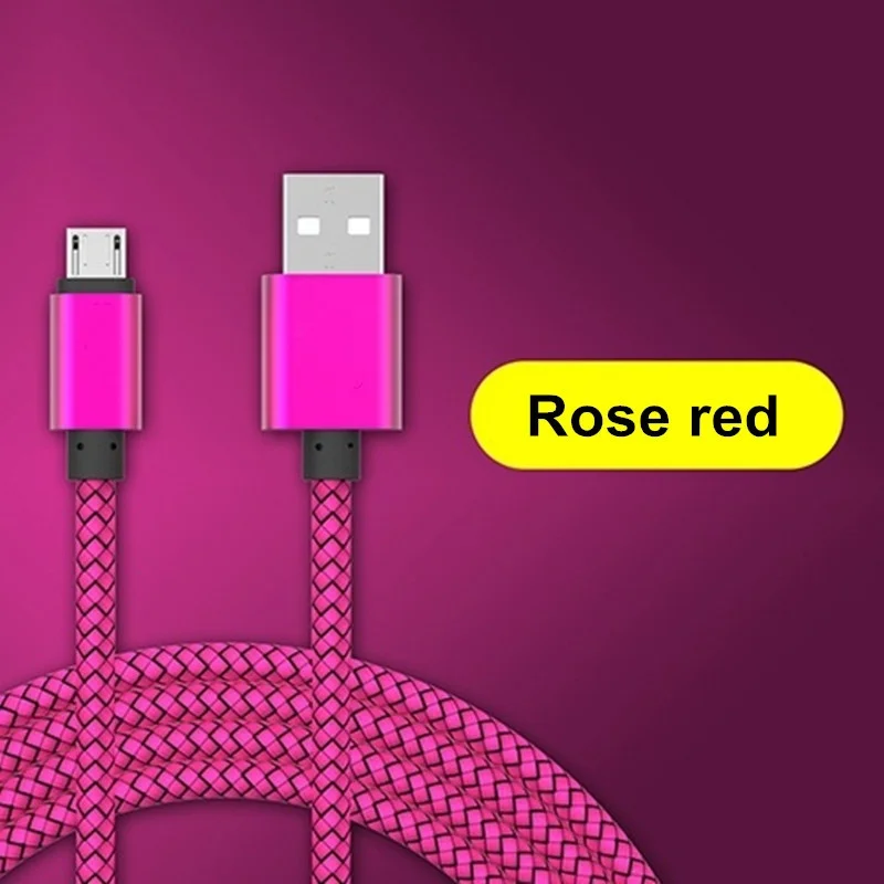 1 м/3 фута Micro USB 2,0 кабель для синхронизации данных и зарядки для Timmy M23 X9 M20/M13/P7000 Pro M12 M9 M7 E85 E86 E88 usb кабели для зарядки - Цвет: Розовый