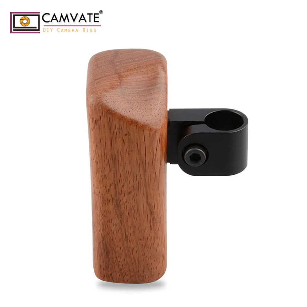 

CAMVATE Wood Wooden Handle Grip Mount for DSLR Video Stablizer Camera Cage 15mm Rod C1300 camera photography accessories