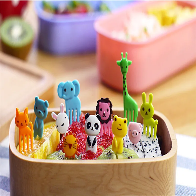 36Pcs Lovely Animal Food Fruit Forks Snack Dessert Forks Food Picks Bento Accessories Kitchen Utensils Lunch Decor 30DEC04