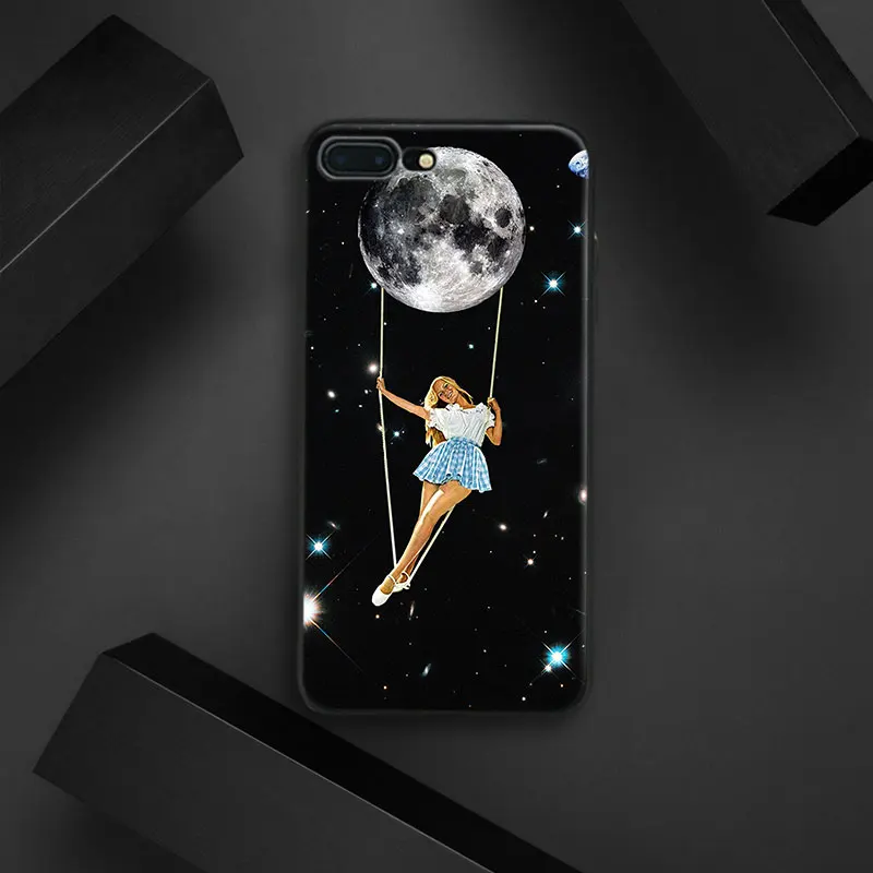 

Creativity Fun girl Collages art Tpu Soft Silicone Phone Case Cover Shell For Apple IPhone 5 5s SE 6 6s 7 8 Plus X 10