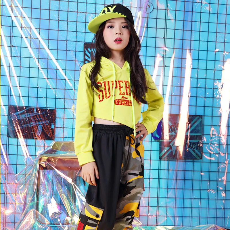 

New Fashion Kids Hip Hop Dance Costumes Children Jazz/Street Dance Clothes Girls Colorful Practice Or Performance Wear DQL005