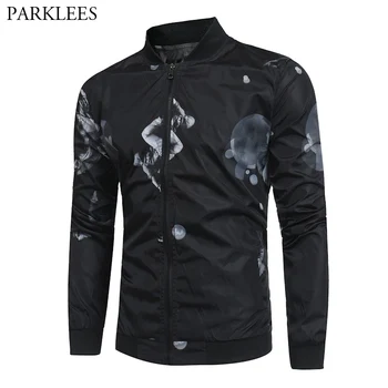 

Mens Black Printed Jackets and Coats 2019 Spring New Varsity Baseball Jacket Men Brand Casual Jacket Man Casacas Para Hombre XL