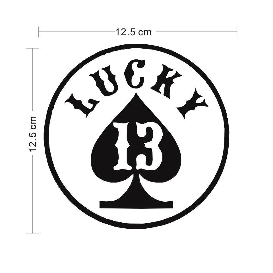 Cunymagos LUCKY 13 Spades Car Sticker Decal Funny Motorcycle Decorative Personality Car Styling Window Auto Stickers 12.512 (2)