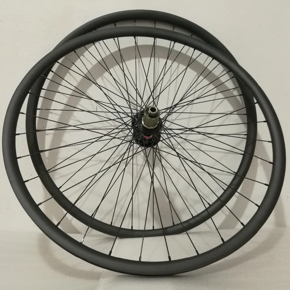 Discount 27MM*23MM XC/AM 29er 650B 26er carbon wheelset clincher tubeless Compatible mountain carbon mtb wheels soloteam carbon wheel 4