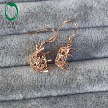 10 K/Au417 розовое золото 10 мм круглый разрез классический шар золото полу серьги с фиксаторами Caimao ювелирные изделия