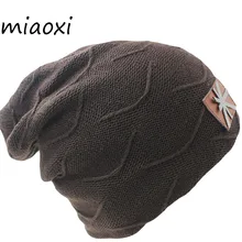 Miaoxi, модная новинка, повседневная, унисекс, для взрослых, зимняя, теплая, женская шапка, s, Вязанная, с флагом, снежная шапка, мужская, одноцветная, шапка, Skullies, мужская, Gorro