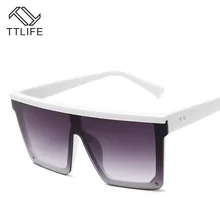 TTLIFE женские крупные солнцезащитные очки квадратная Большая рама плоский Топ заклепки Солнцезащитные очки женские мужские винтажное зеркало градиент оттенков yjh0148