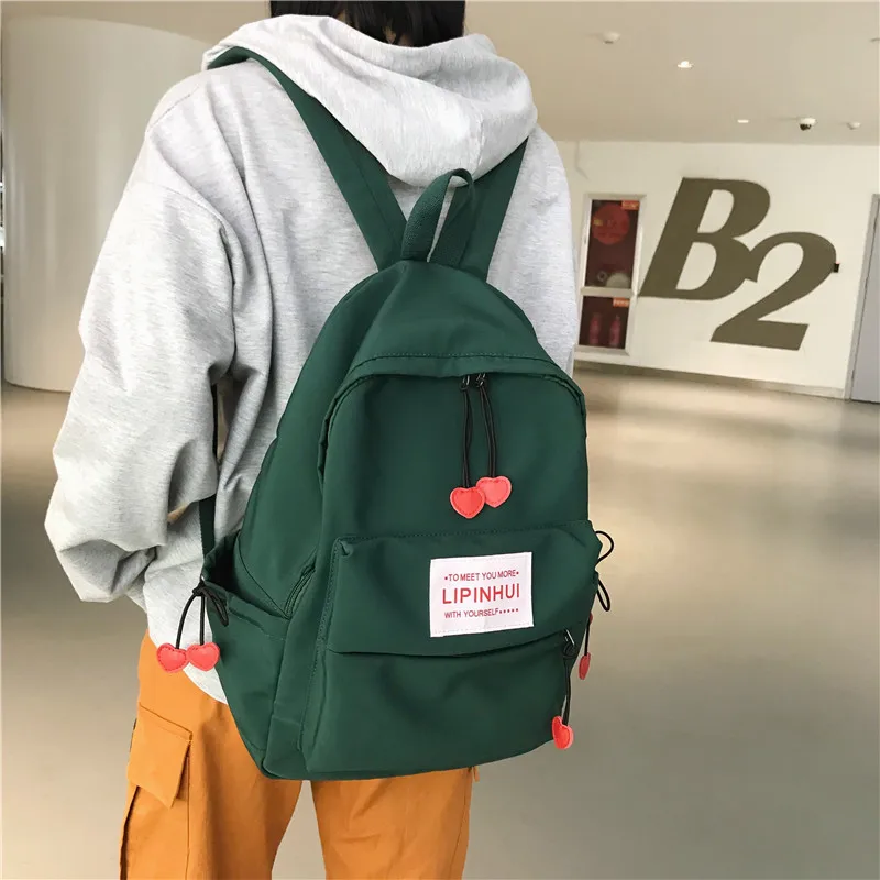  DCIMOR New Waterproof Nylon Backpack for women Heart Drawstring Travel Bag Teenage Girls Schoolbag  - 32983635965