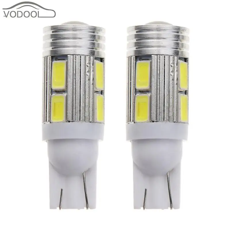 2 шт. T10 W5W 10SMD 5630 Автомобильный светодиодный светильник автомобилей 6000K белый светильник-излучающий диод сбоку/Обратный лампа 12V авто аксессуары