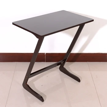 

US Z-shaped Bamboo Side Table End Table Dark Brown Dropshipping