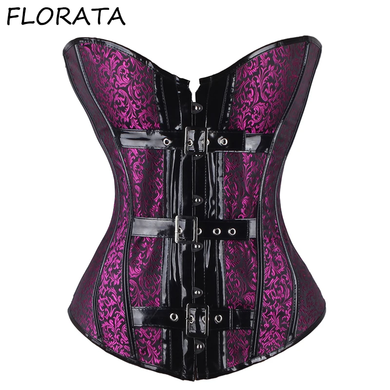 Женские корсеты FLORATA Charm фиолетовые и бюстье с пряжкой спереди на шнуровке