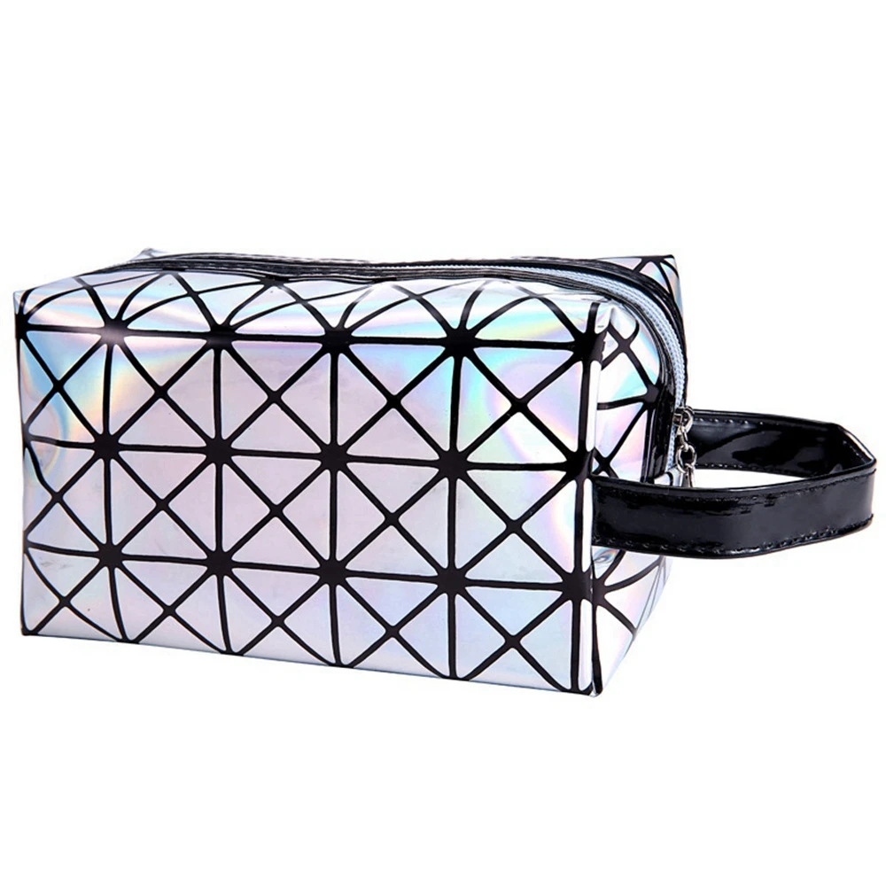 

new fashion women geometric folding make up bag casual cosmetic bag cases travel organizer makeup case beauty bag