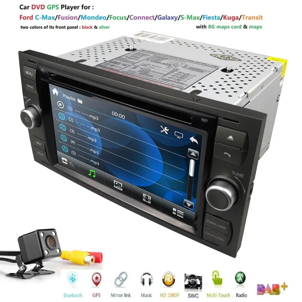 Car DVD GPS For Ford Mondeo S-max Focus C-MAX Galaxy Fiesta transit Fusion Connect kuga DVD PLAYER