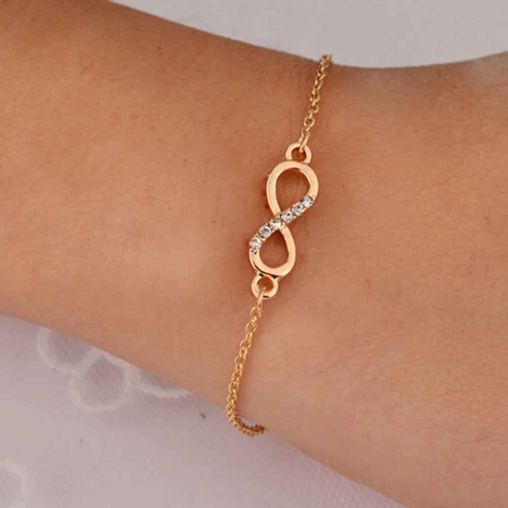 New Silver color Number 8 Endless Bracelet For Women Forever Eternal