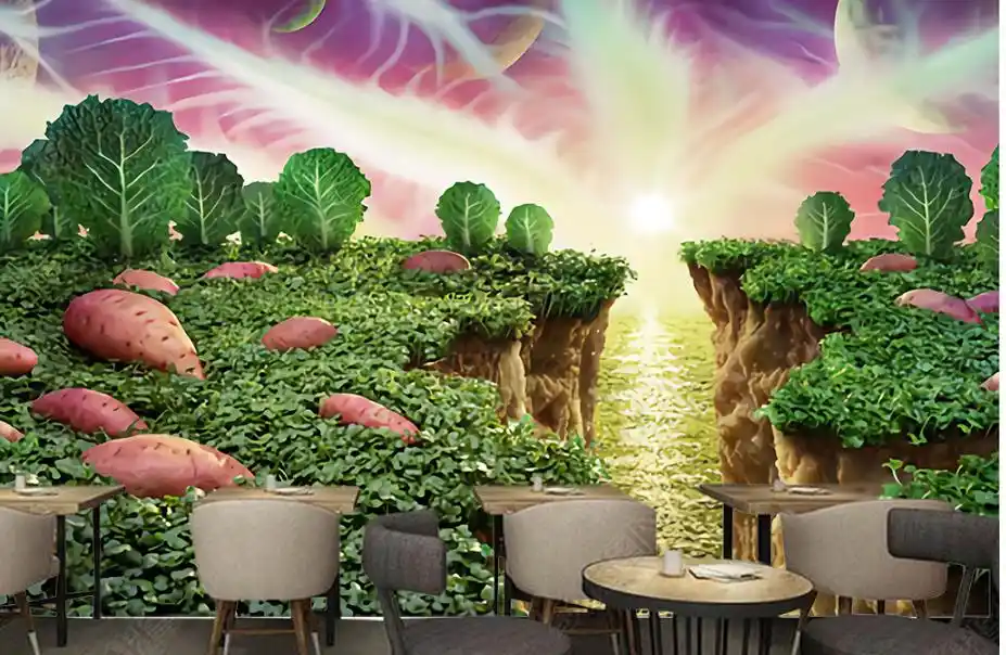 Aesthetic Hand Painted 3d Wallpapers Sweet Potato Vegetables Creative Restaurant Supermarket Fruit Shop Wallpaper 3d Stereoscopi 3d Wallpaper Wallpaper 3dshop Wallpapers Aliexpress
