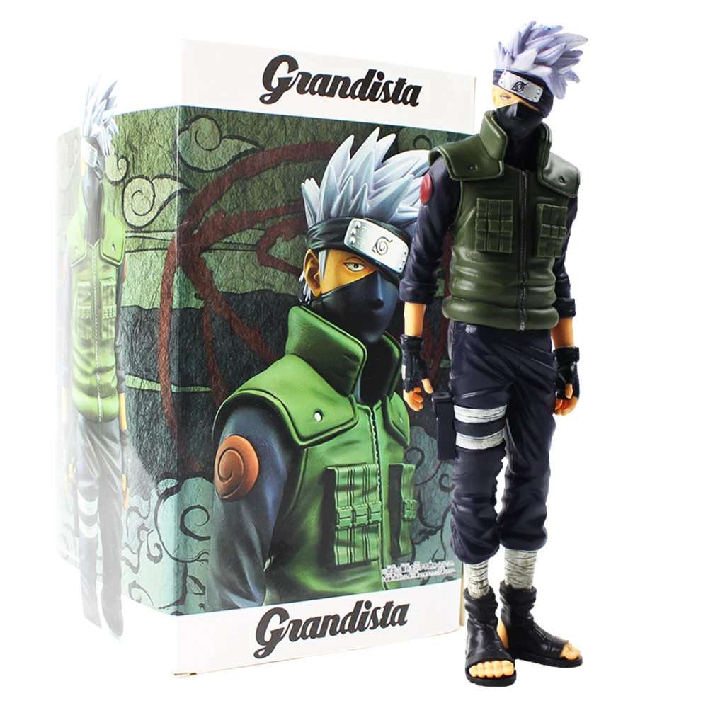 Koop 28cm Anime Naruto Shippuden Grandista Hatake Kakashi Banpresto Shinobi Relaties PVC Action Figure Collection Model Toy