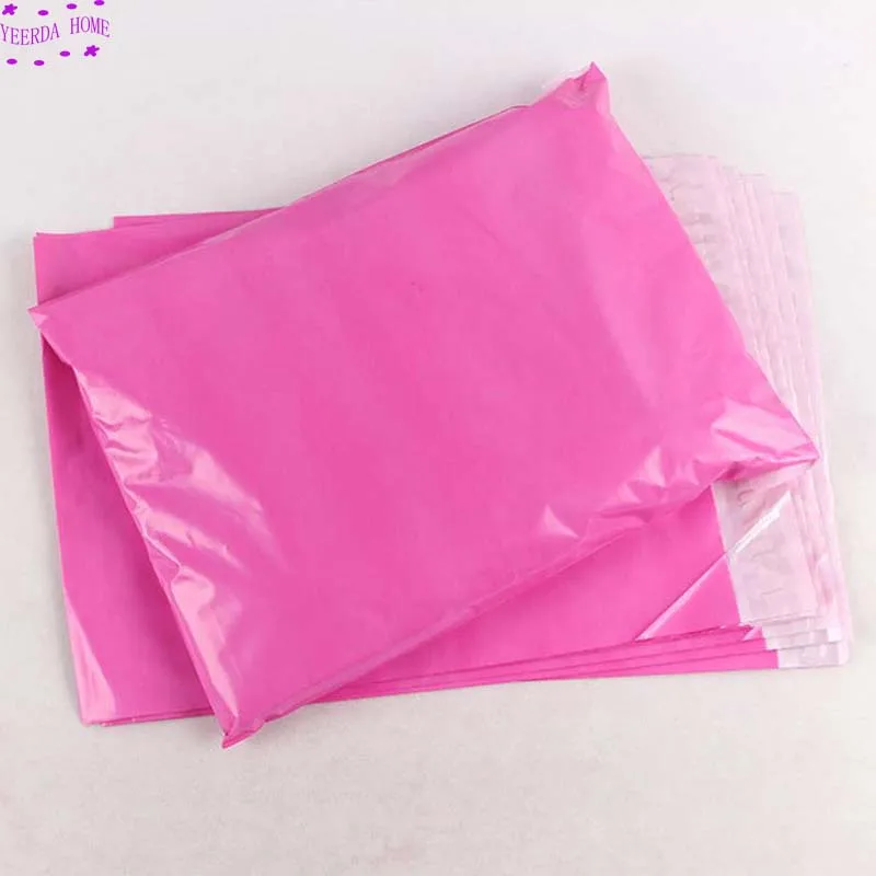 100 шт./лот, розовые самоклеющиеся курьерские Сумки, пластиковые пакеты для хранения, полиэтиленовые конверты, почтовые пакеты, почтовые пакеты