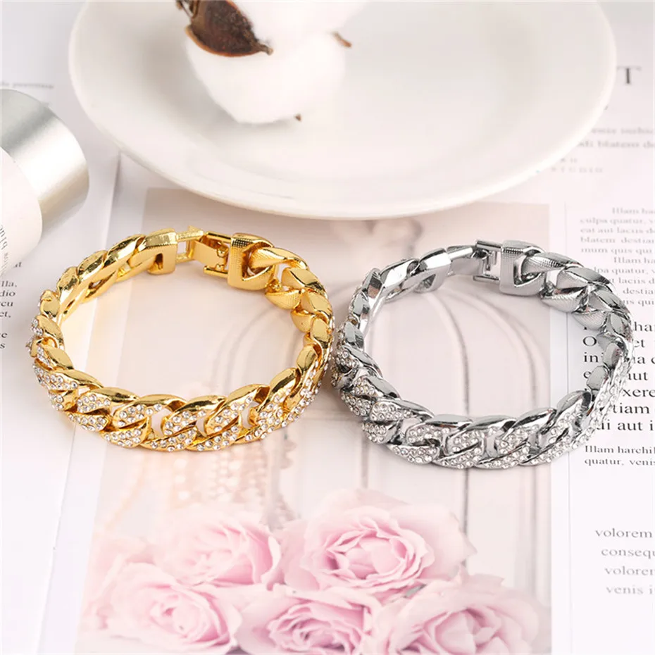 Stylish Gold Silver Metal Crystal Charms Women Bracelets Mother's gifts Fashion Jewelry Mothers Day (17)