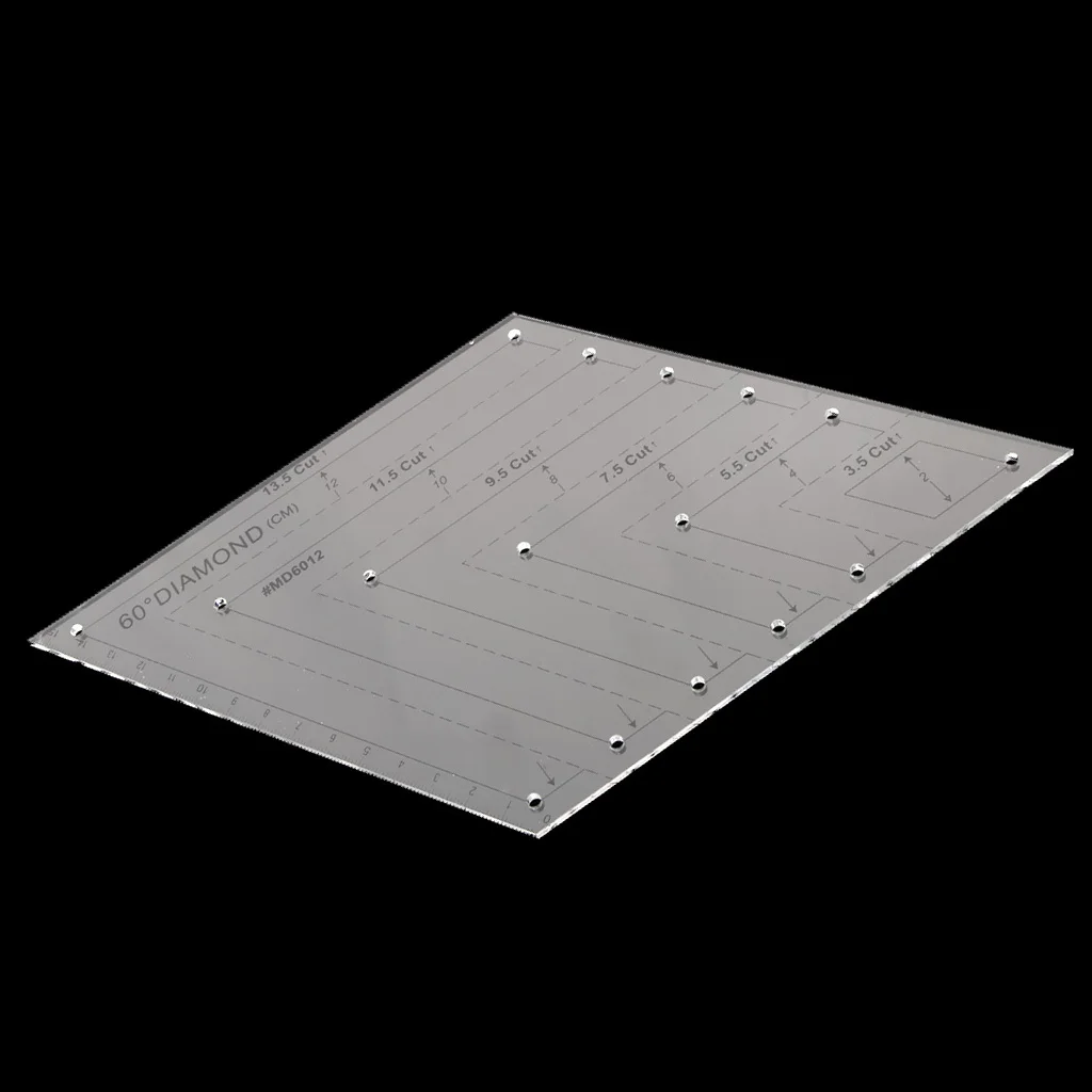 13.5 Cut 60 Degree Diamond Rhombus Template Quilting Ruler for DIY Patchwork
