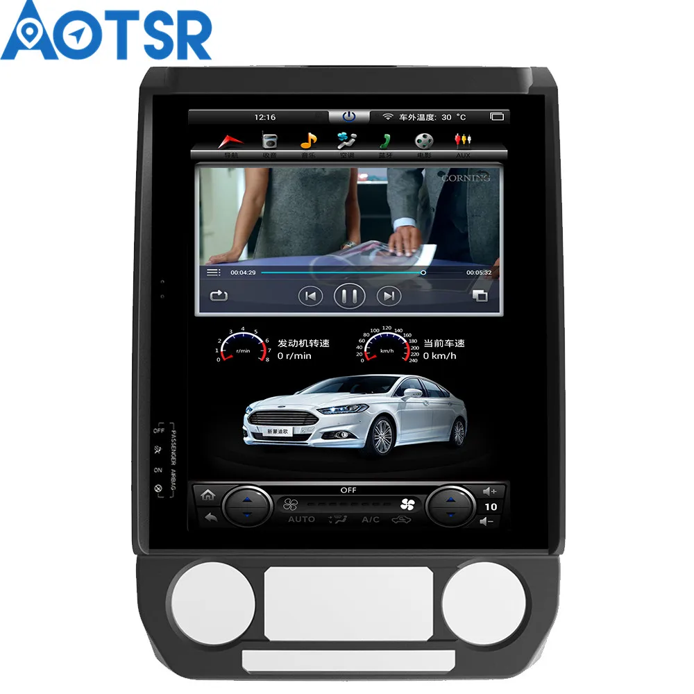 Aotsr Android 7,1 Tesla стиль автомобиля нет dvd-плеер gps навигация для Ford F150 2009- мультимедиа плеер радио рекордер блок