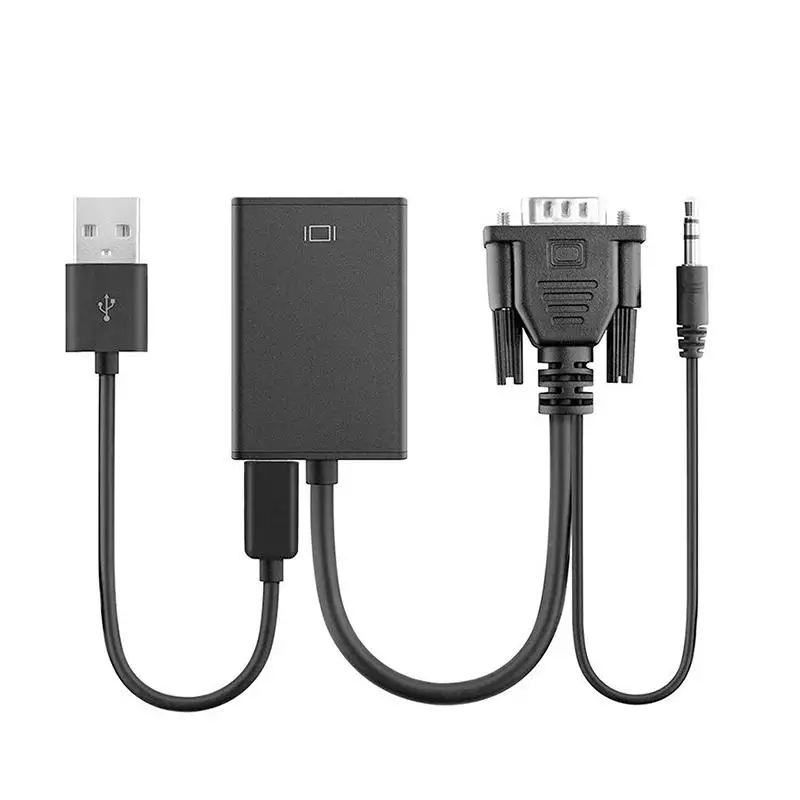 Переходник VGA папа мама с аудиовыходом 1080P|Кабели HDMI| |