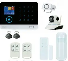 Teclado de la Pantalla táctil WIFI Pantalla LCD Sistema de Alarma de Seguridad Antirrobo Inalámbrica GSM GPRS Cámara IP Sirena IOS Android APP