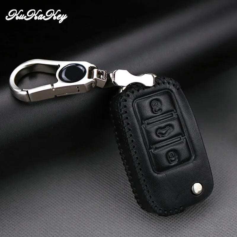 Кожаный чехол для автомобильного ключа подходит Volkswagen VW polo b5 b6 golf 4 5 6 jetta mk6 тигуан