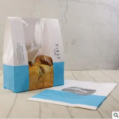 HARDIRON 100 шт. хлеб для тостов открытое окно масло защитная сумка выпечки ручной работы печенье Kraft бумага окружающей среды еда упаковка мешок - Цвет: as picture
