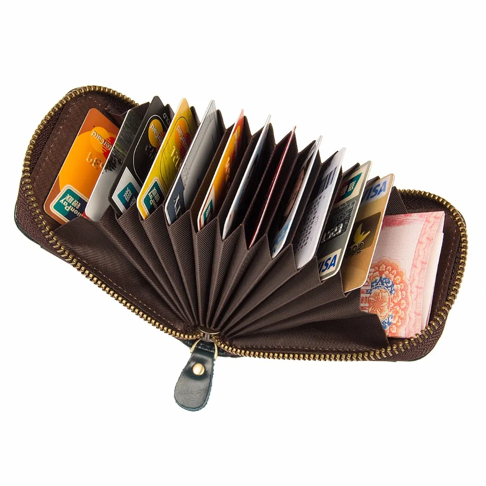 

J.M.D New Genuine Leather Card Holder Fashional And Practical Business Credit Card Case With RFID Funcation R-8181Q/R-8181K