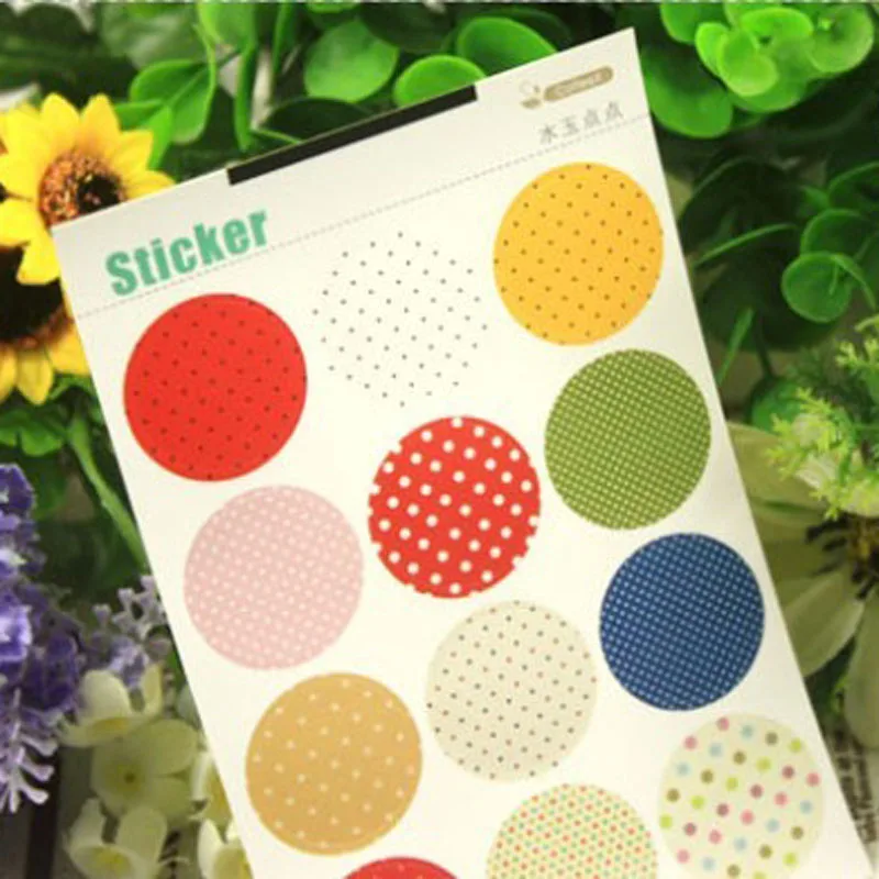 

60pcs Colorful Dots and Heart Series Stickers For Phone Diary Scrapbook Decoration Various Designs Paper Stationery Stickers