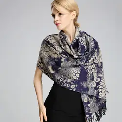 Новый бренд Для женщин зимнее пончо Модные леопардовые Для женщин леди вязать шаль Кашемировый Шарф пончо