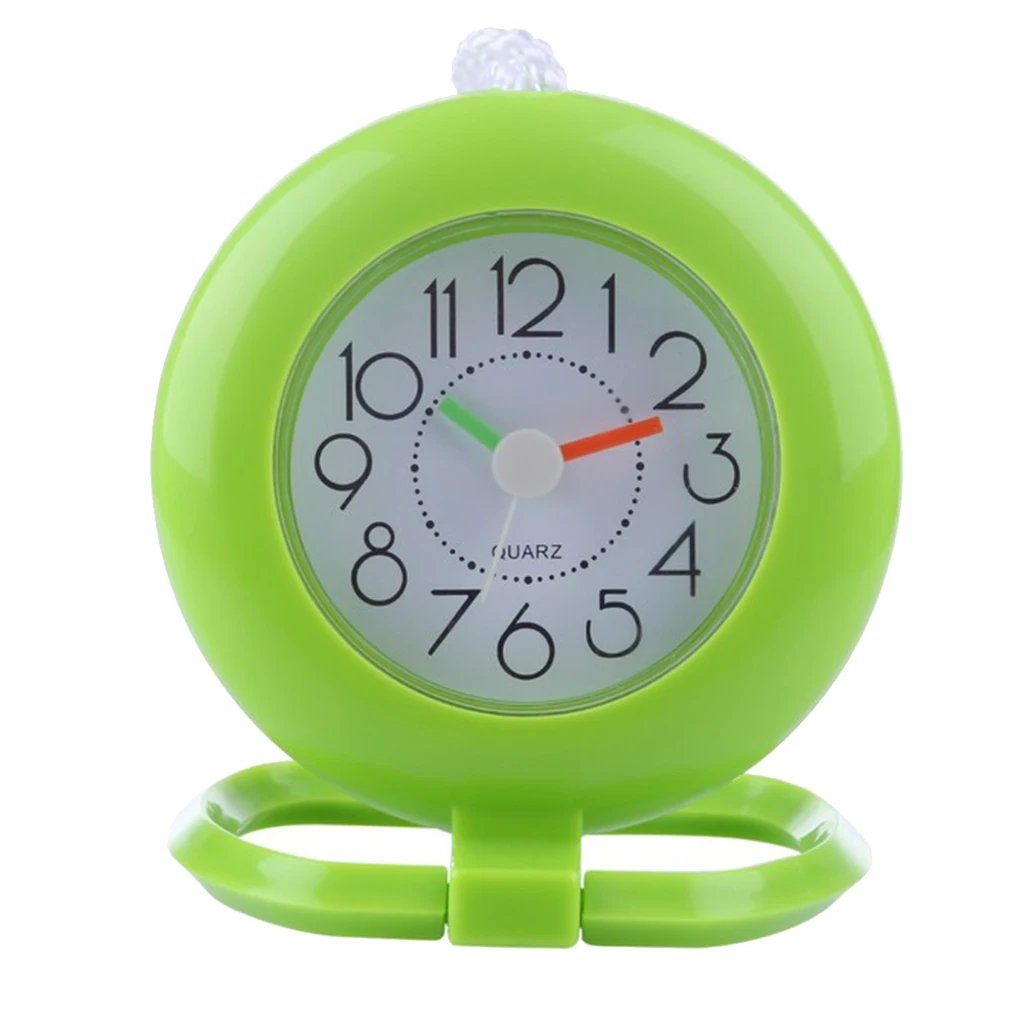 	 Wall Clock Bathroom Shower Hanging Clock with Towel Ring Hook 12 Arabic Number Display Easy Read	