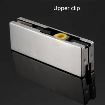 

Durable frameless glass clamps stainless steel floor spring sliding door clip bathroom glass support F Clamp Furniture Hardware