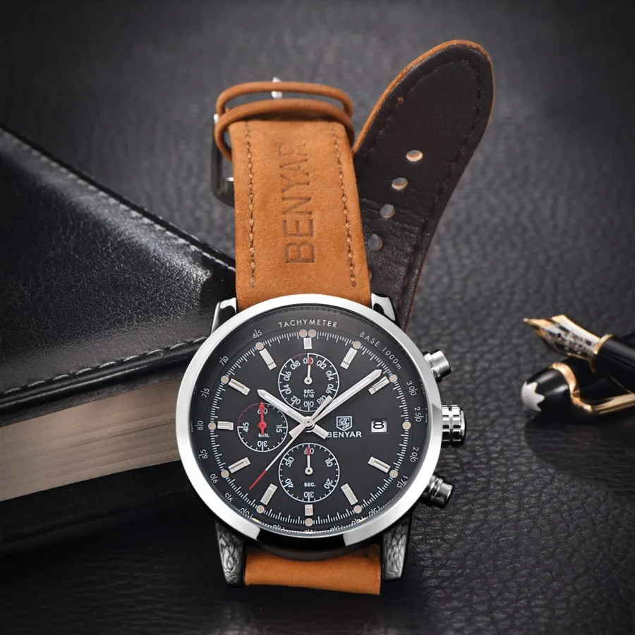  Relogio Masculino BENYAR 5102 Watches Mens Top Luxury Brand Chronograph Sport Man Watch Military Le