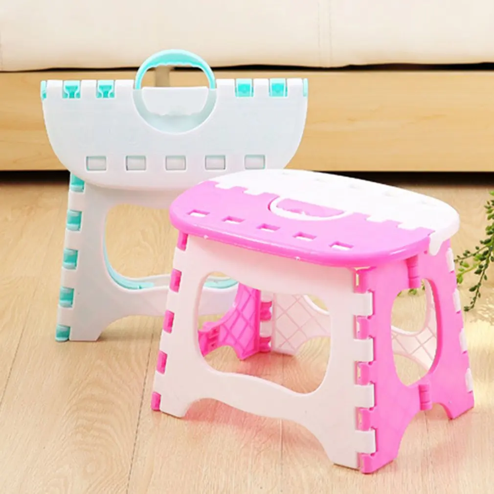 

Portable Folding Step Stool With Anti-slip Surface For Kids And Adults With Handle Plastic Stool Color Matching Stool