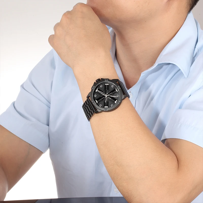 spring shape  steel watch14