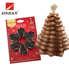 JINJIAN 9 шт. рождественские формочки для печенья из алюминиевого сплава Снежинка праздничное печенье в форме формы кухонный инструмент для украшения торта