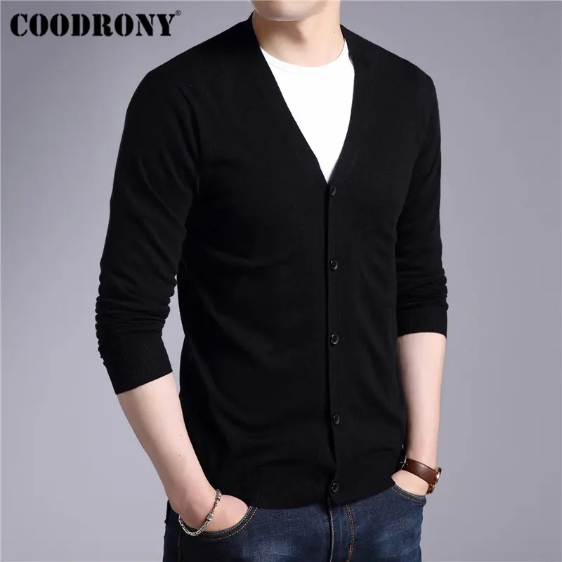 COODRONY Mens Sweaters Cashmere Cotton Sweater Men Pure Color Knitwear Cardigans Classic Casual V-Neck Woolen Cardigan Men 91008 COODRONY Mens Sweaters Cashmere Cotton Sweater Men Pure Color Knitwear Cardigans Classic Casual V-Neck Woolen Cardigan Men 91008
