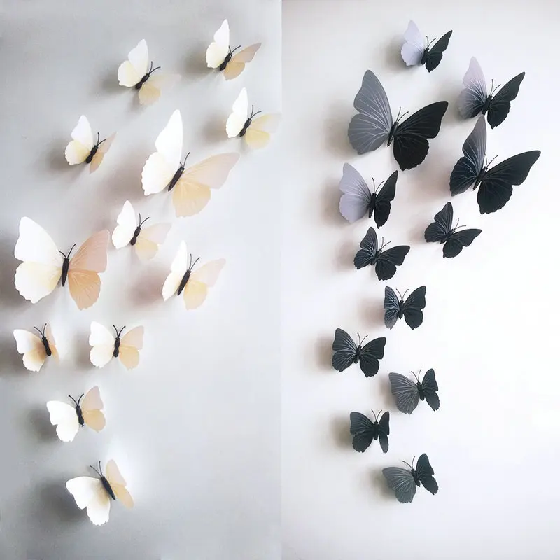 

Simulation of 12 Butterfly Stickers for home decoration 3D three-dimensional butterfly wall stickers with Color Butterfly Wall S