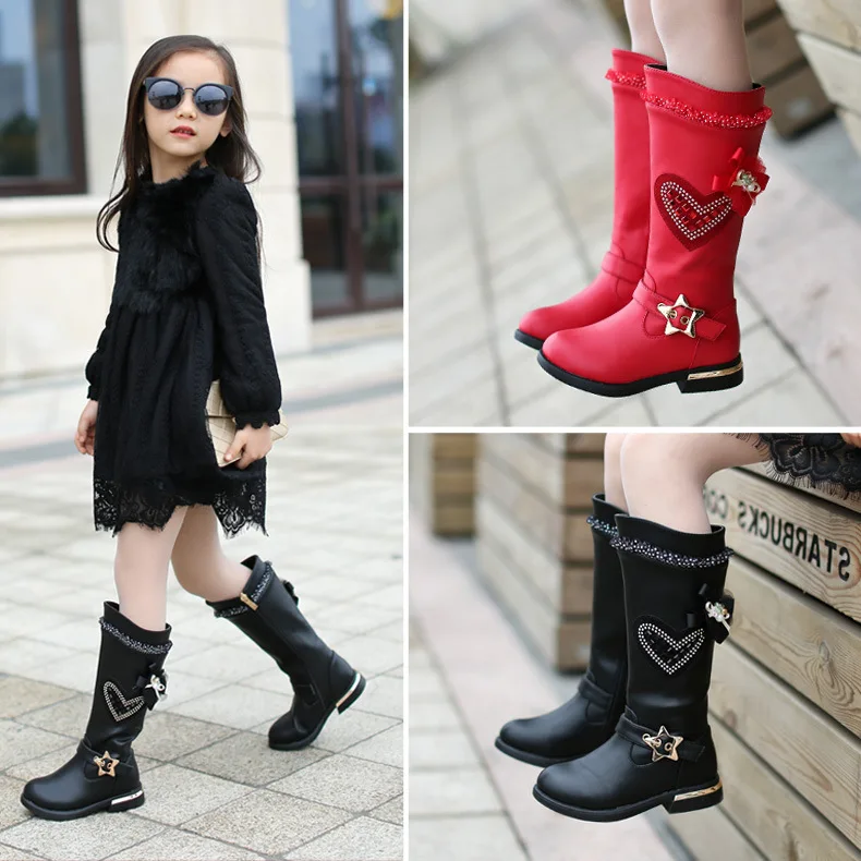 

Gamlon Girls Shoes Children Boots High Over The Knee Children's Shoes Autumn Winter Boots Princess Shoes Winter Big Child