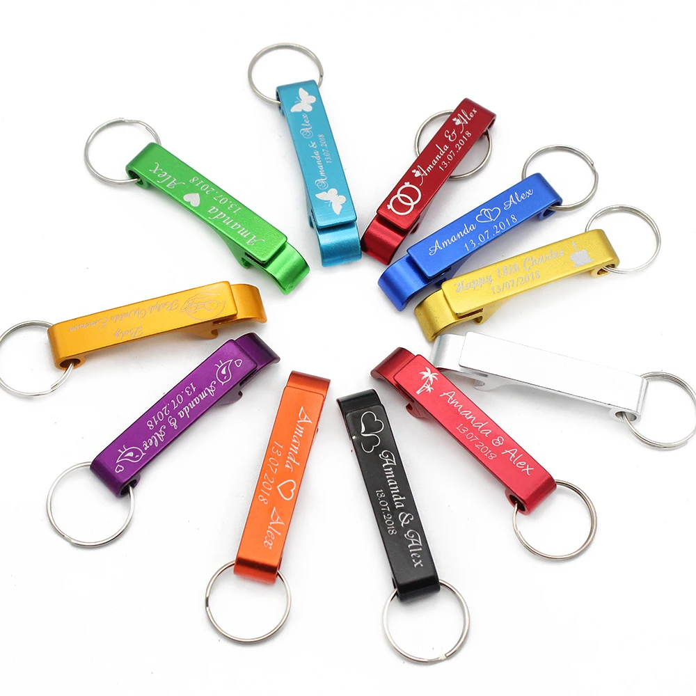 50PCS Personalized Bulk Engraved Bottle Openers OpenersKeyrings